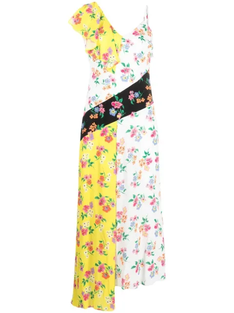 MSGM vestido midi con estampados de flores