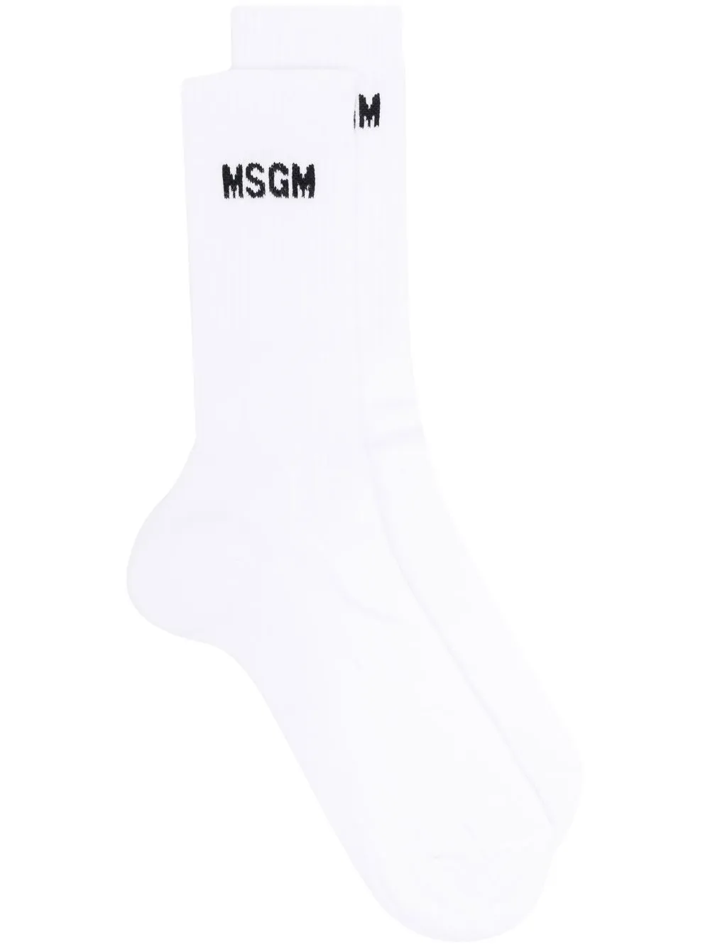 

MSGM intarsia-knit logo ankle socks - White