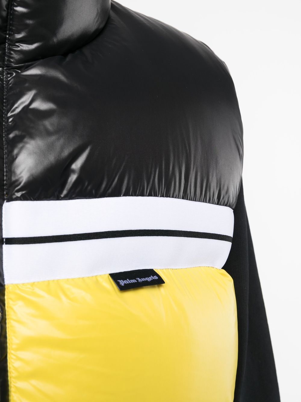 Shop Palm Angels Padded Down Gilet In Yellow Black