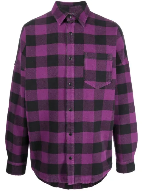 Palm Angels logo-print checked shirt 