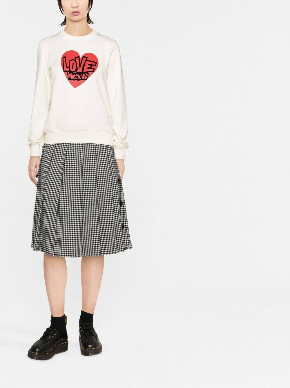 Image 2 of Love Moschino heart-print logo sweatshirt