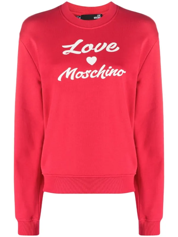 Love moschino red sweatshirt new arrivals