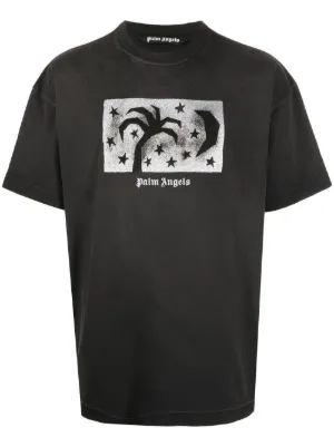 Palm Angels Shark organic-cotton T-shirt | Black | FARFETCH RO