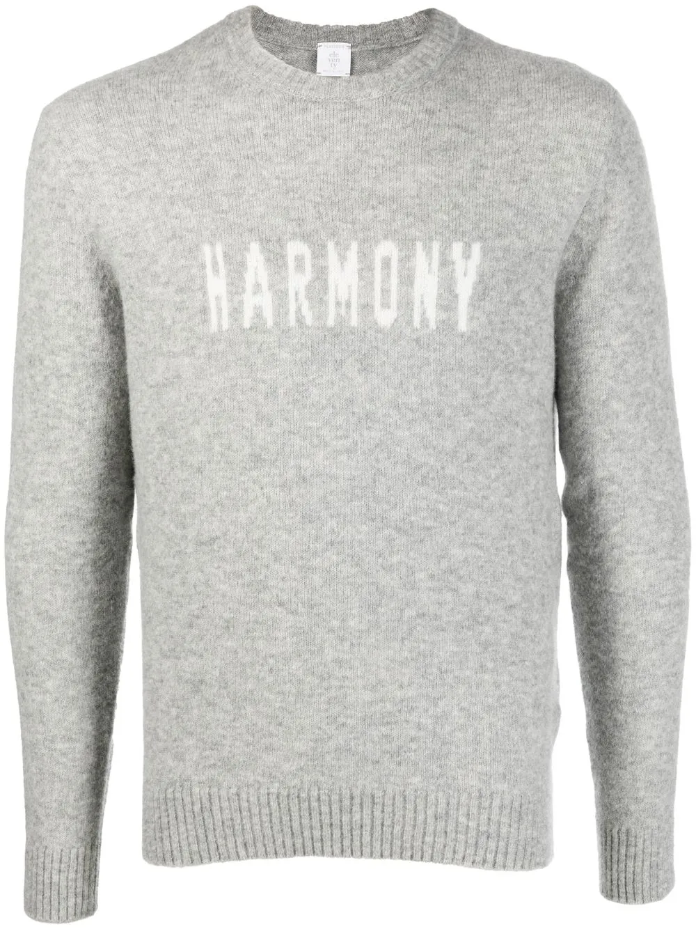 

Eleventy embroidered-slogan crew neck sweater - Grey