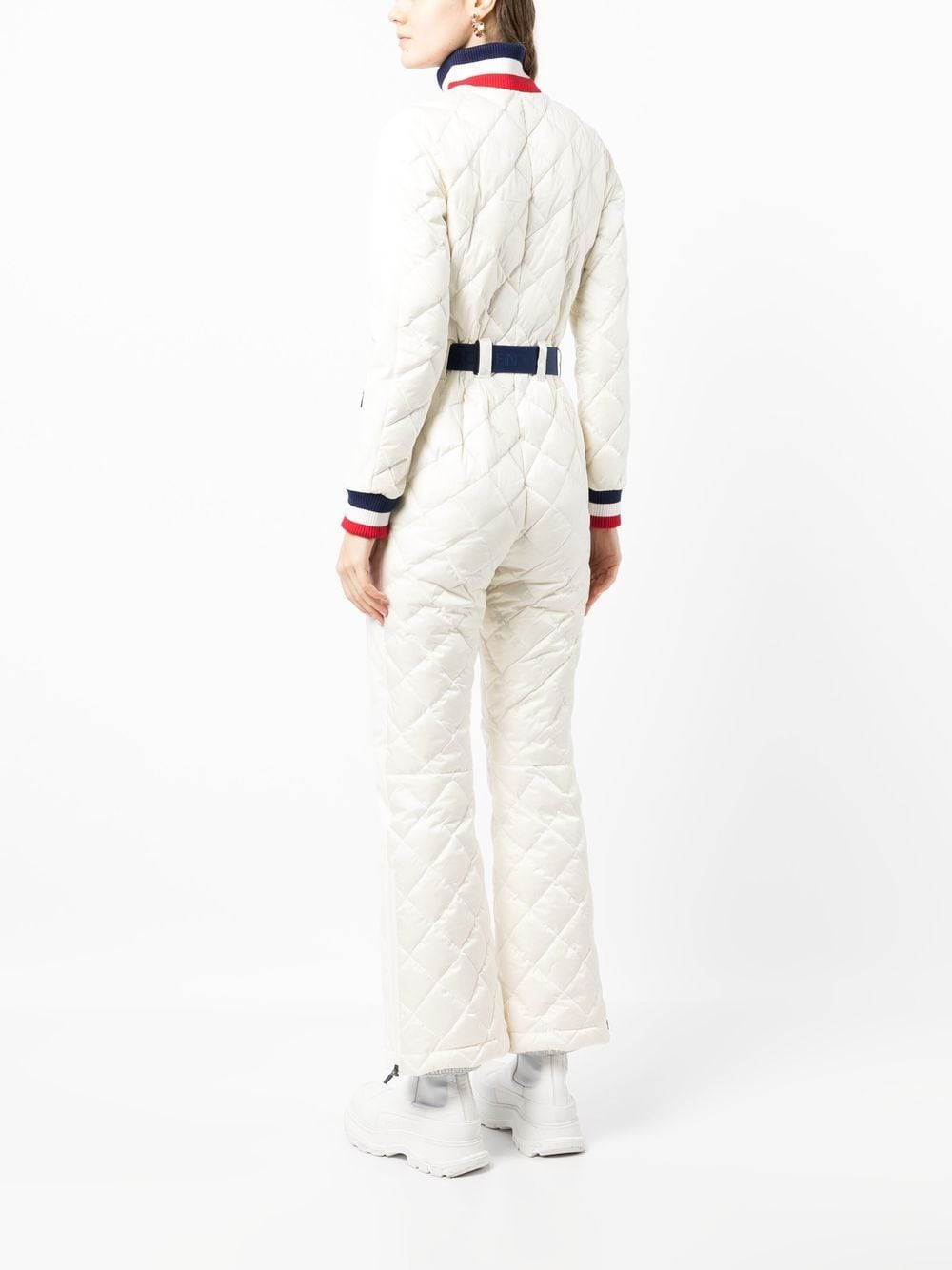 Shop Perfect Moment Viola Diamond-quilt Jumpsuit In Weiss