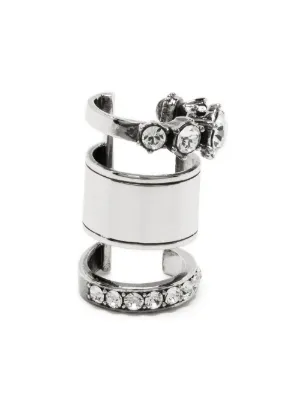 Farfetch Uomo Accessori Gioielli Orecchini Argento Ear cuff con scheletro 