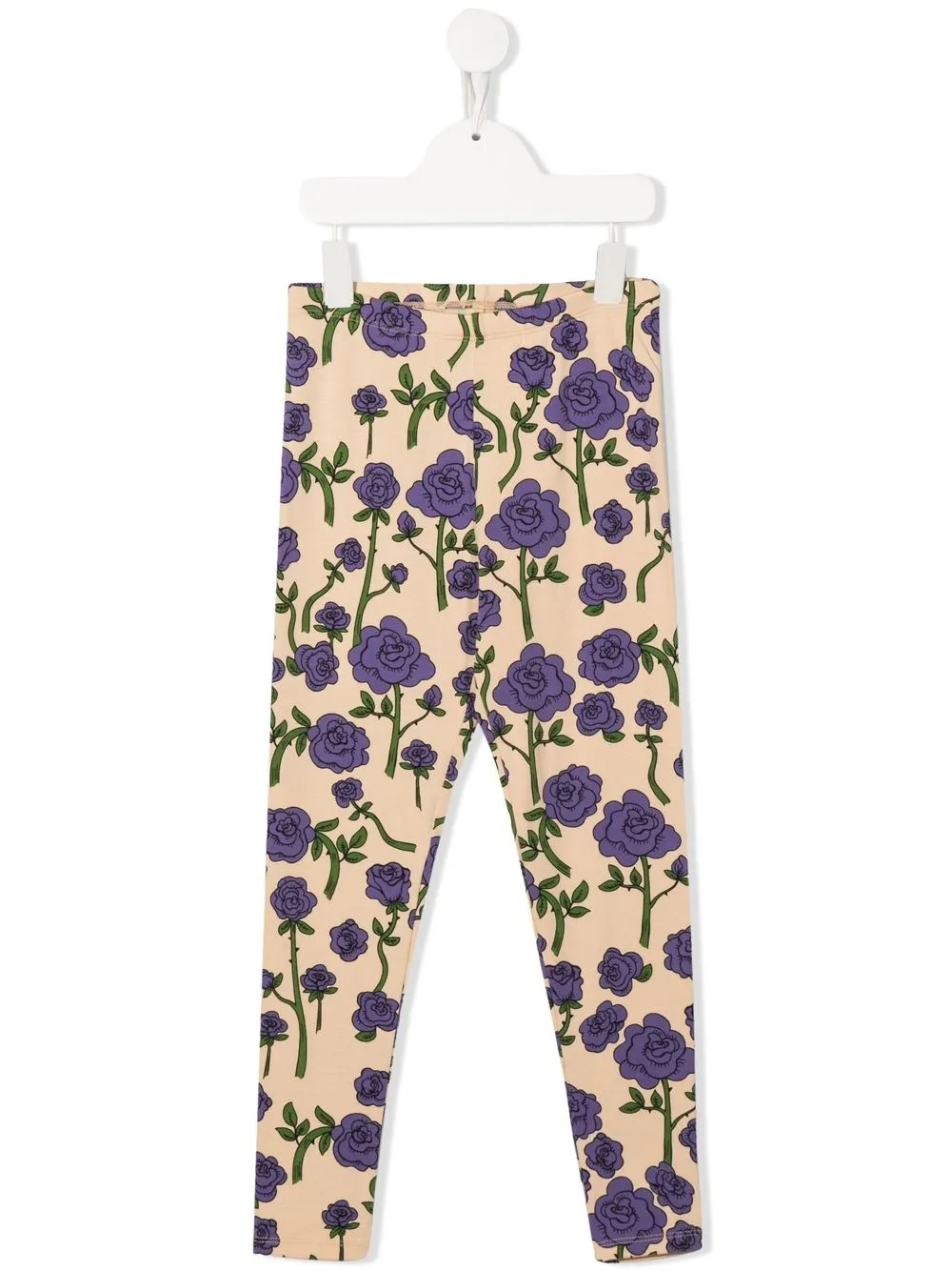 

Mini Rodini leggins con bordado floral - Neutro