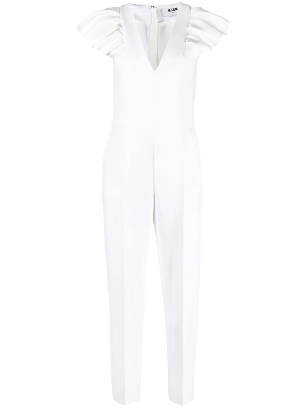 

MSGM jumpsuit con volantes en las mangas - Blanco