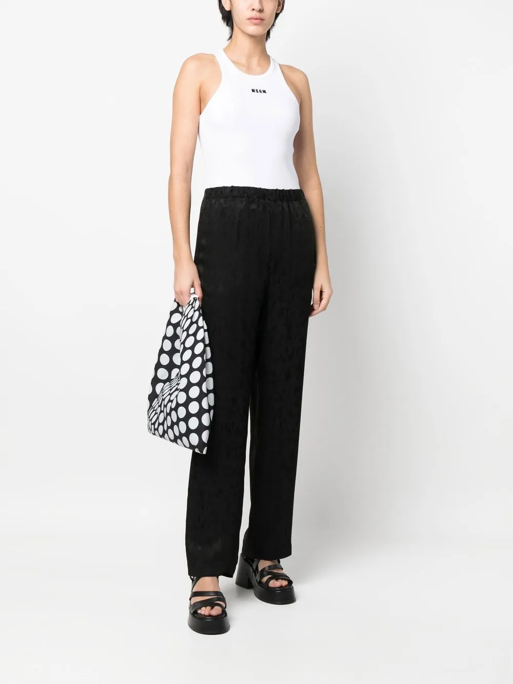 MSGM Tanktop met geborduurd logo - Wit