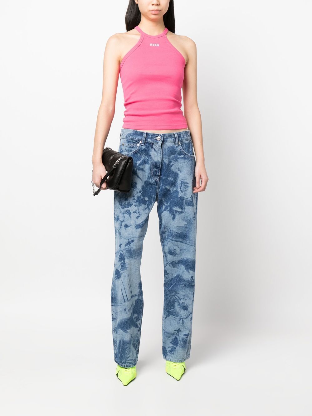 MSGM Tanktop met logoprint - Roze