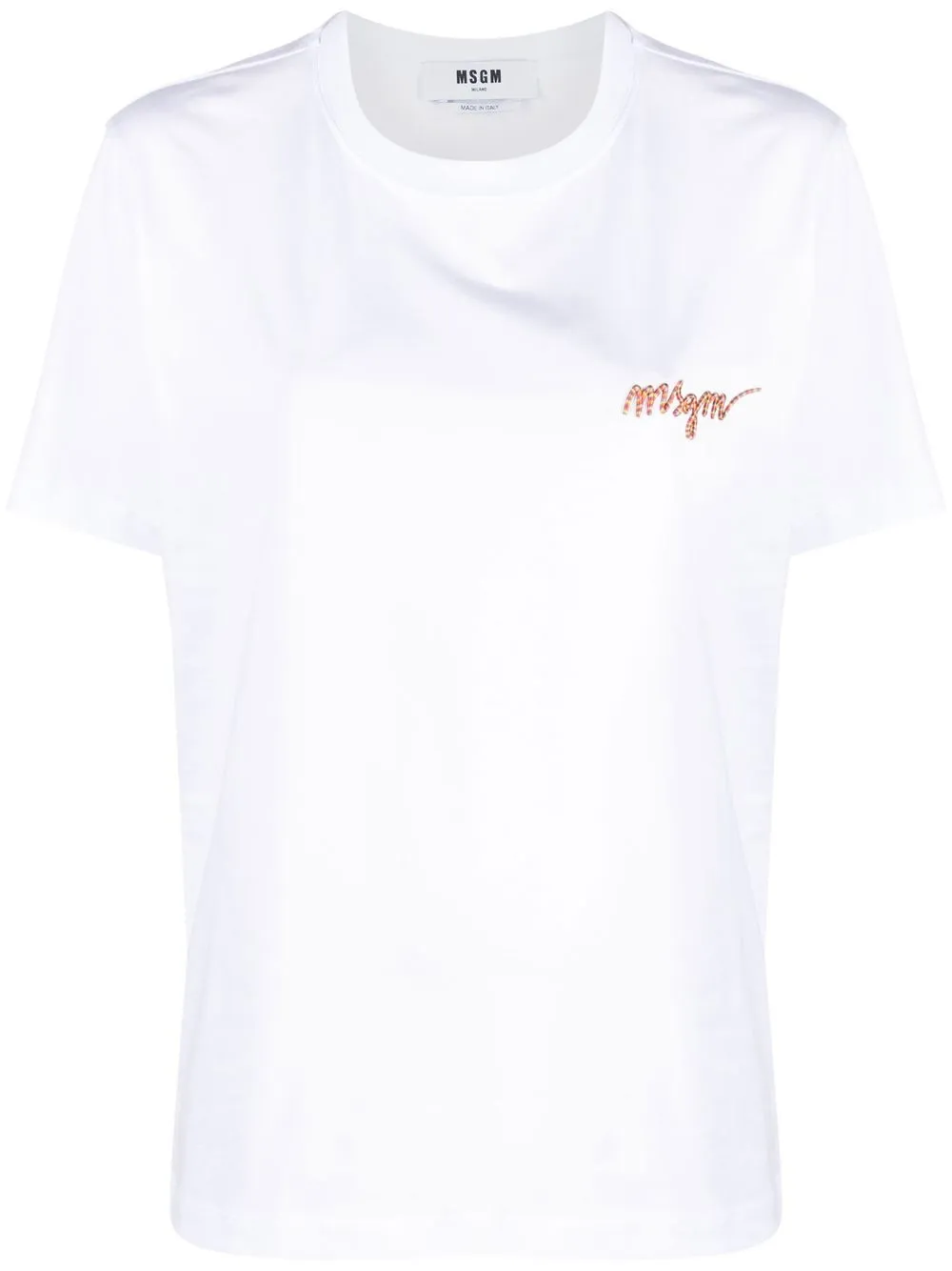 MSGM embroidered logo short-sleeve T-shirt - White