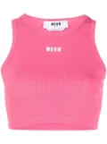 MSGM logo-print cropped tank top - Pink