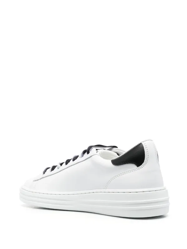 MSGM slogan-print Leather Sneakers | White | FARFETCH