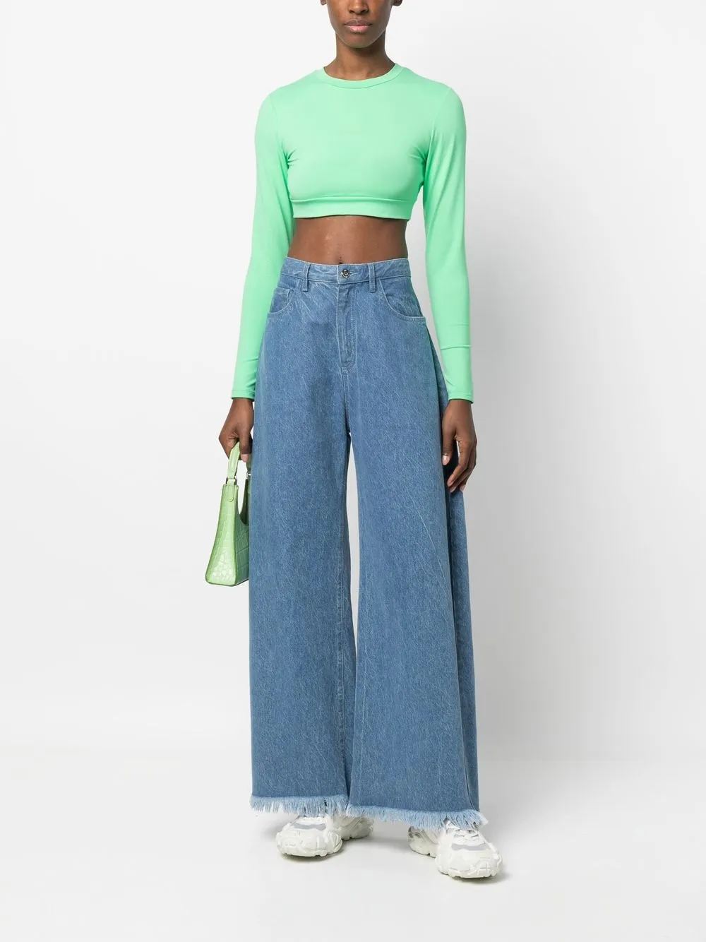 MSGM Top met logoprint - Groen