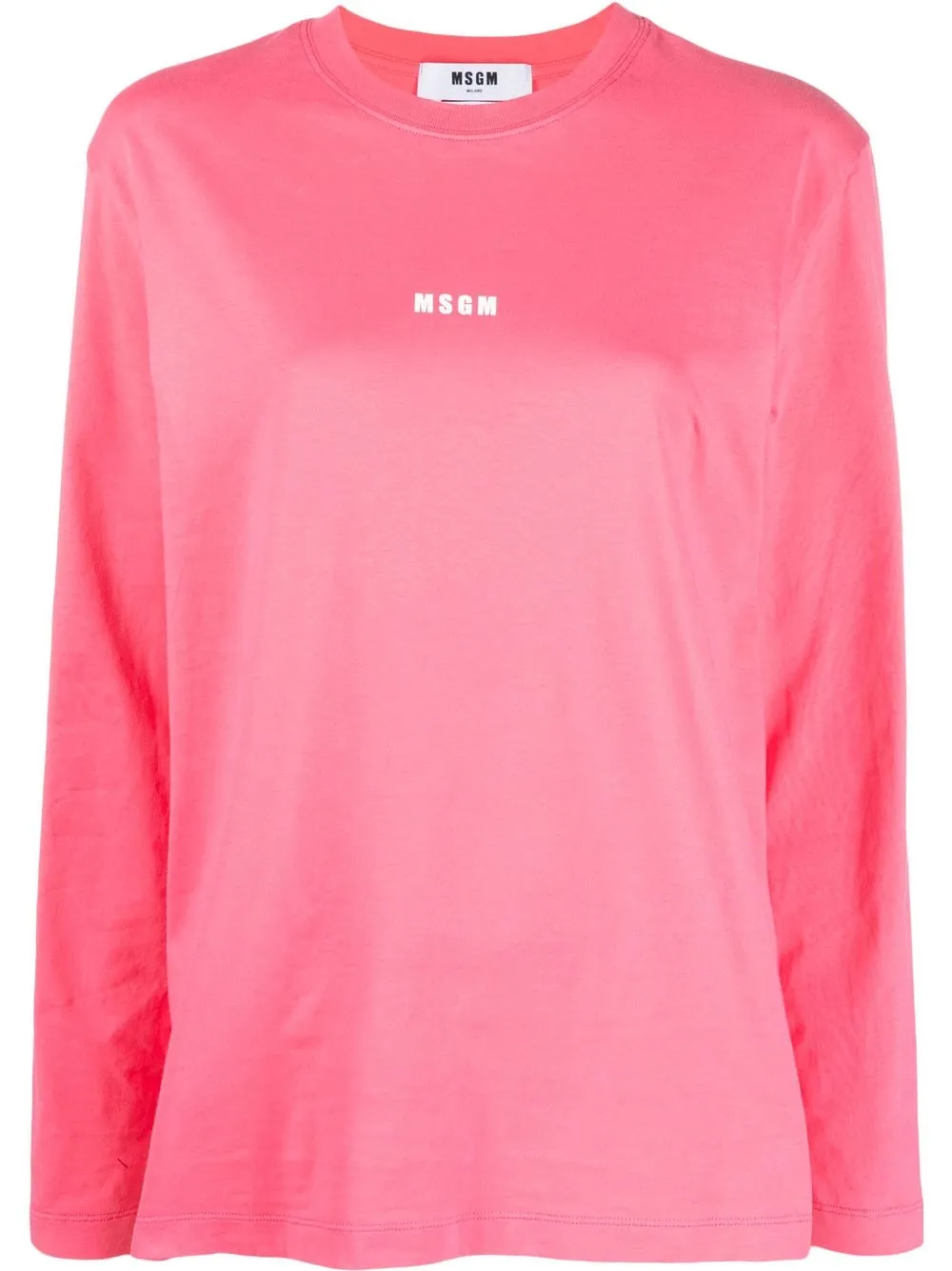 

MSGM logo-print long-sleeve T-shirt - Pink