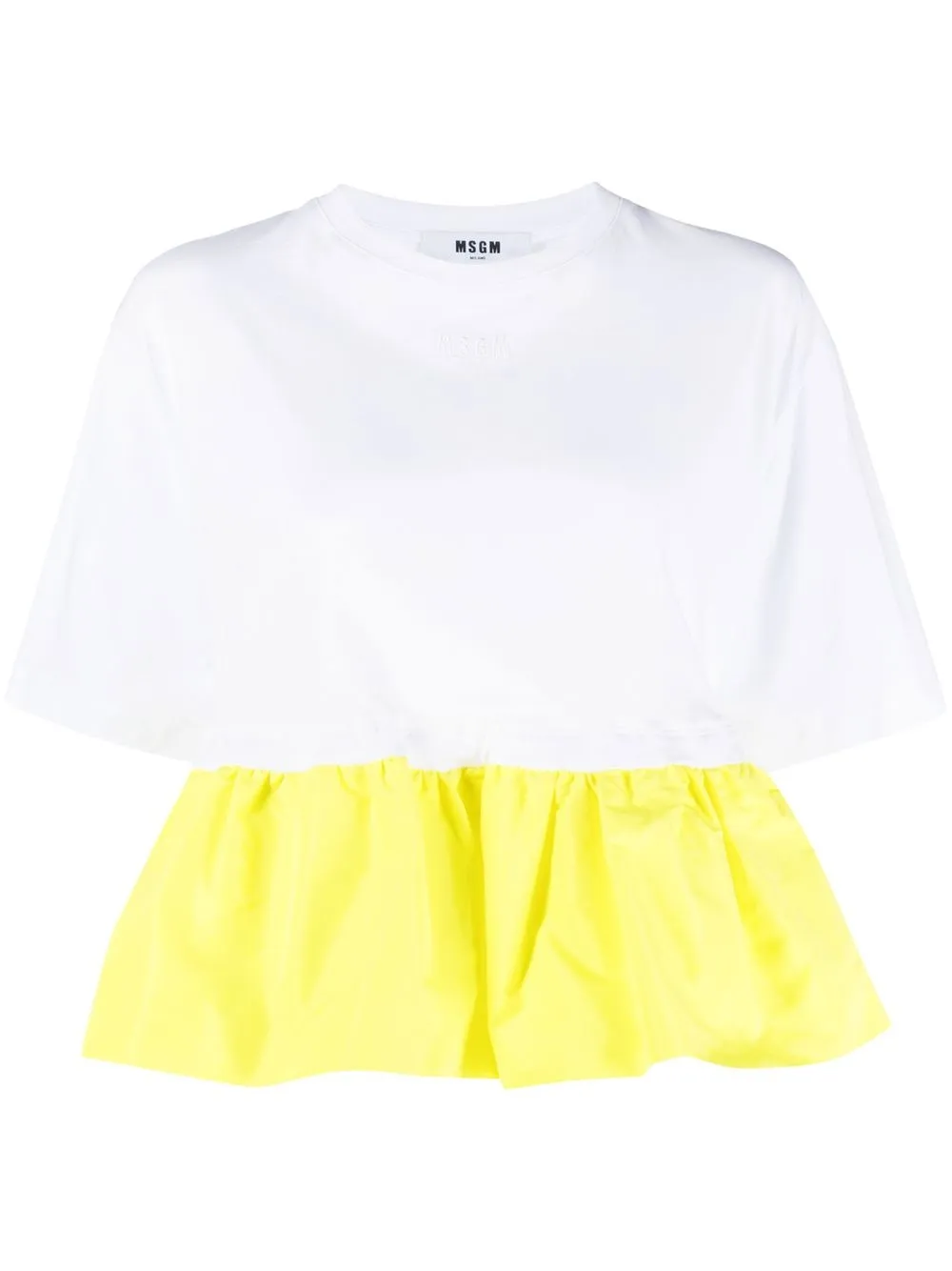 

MSGM peplum-hem cropped T-shirt - White