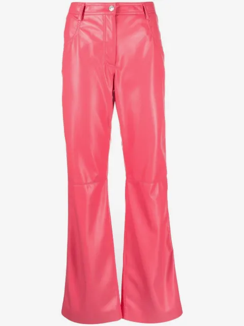 MSGM faux-leather straight-leg trousers
