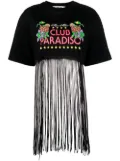 MSGM graphic-print frayed T-Shirt - Black