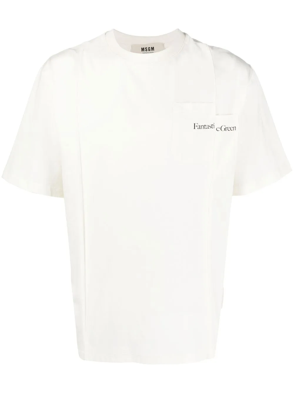 

MSGM Fantastic Green asymmetric T-shirt - White