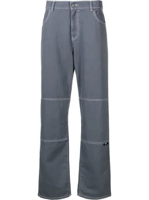 MSGM logo-print straight-leg trousers