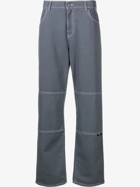 MSGM Gerade Hose mit Logo-Print