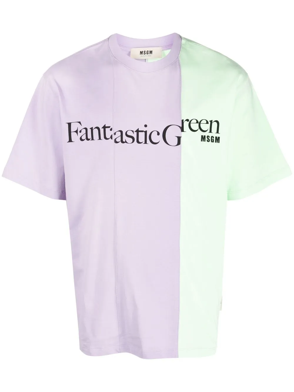 

MSGM Fantastic Green two-tone T-shirt