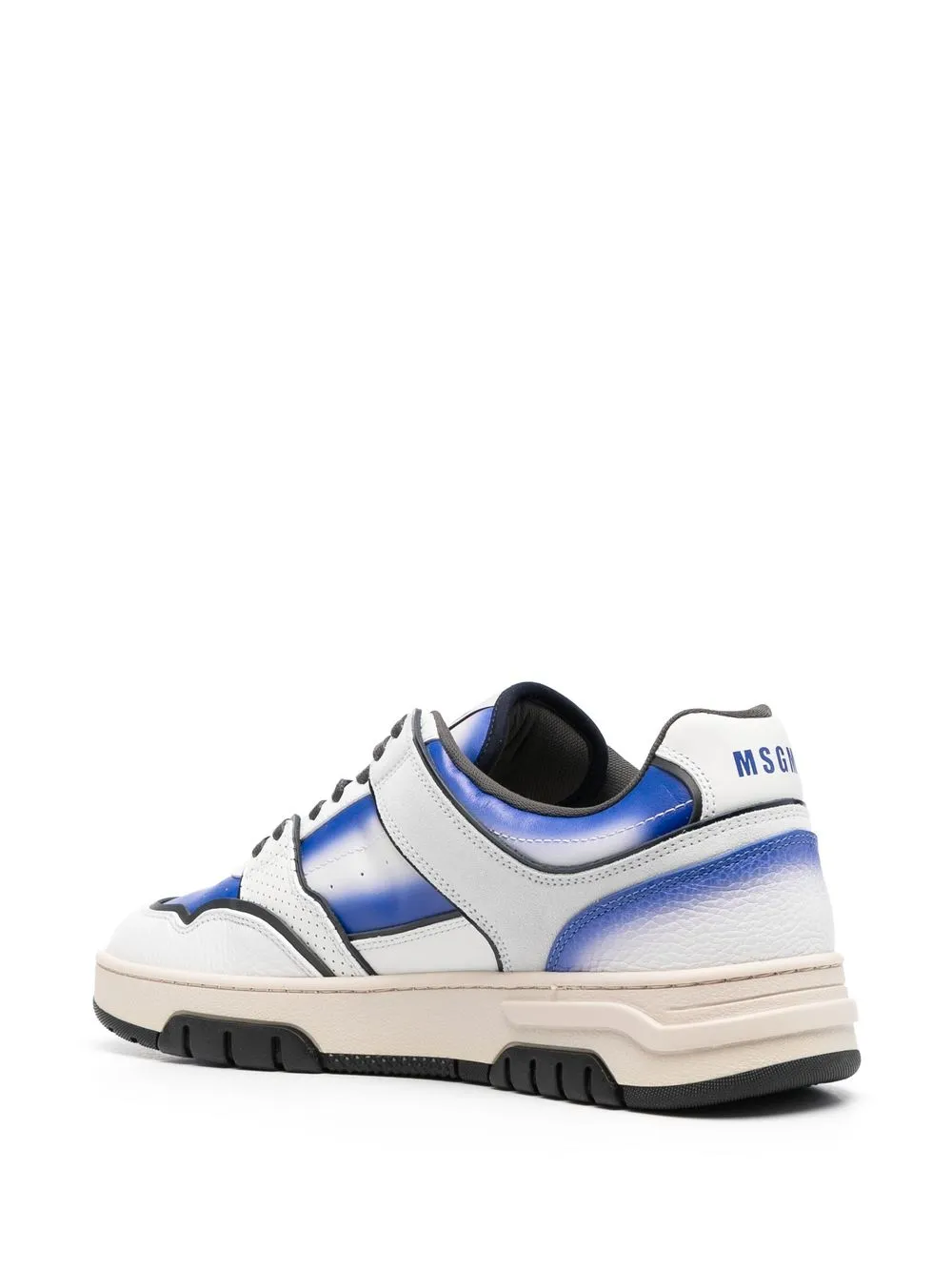 Msgm Calf Leather Sneakers In Blue