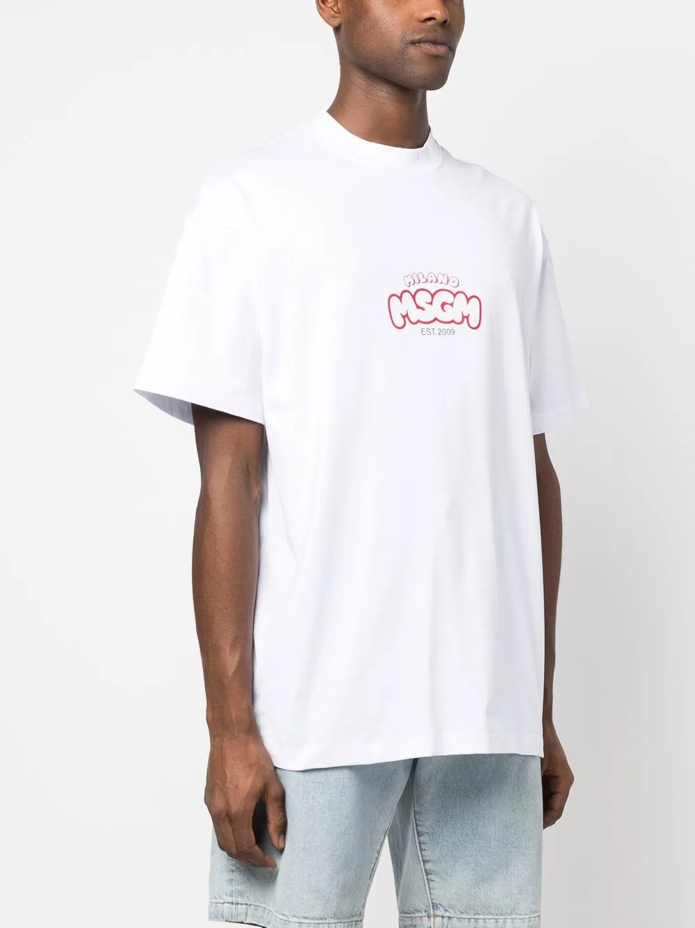Msgm Logo-print T-shirt In White
