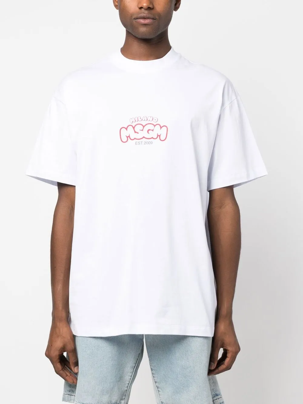 Msgm Logo-print T-shirt In White