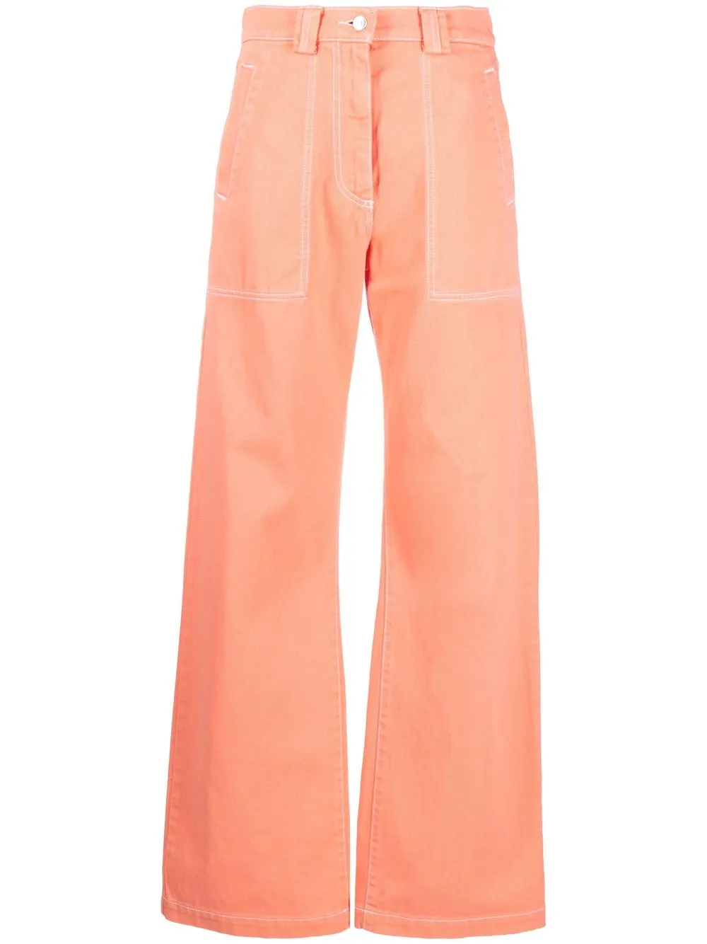 

MSGM high-waisted wide-leg jeans - Orange