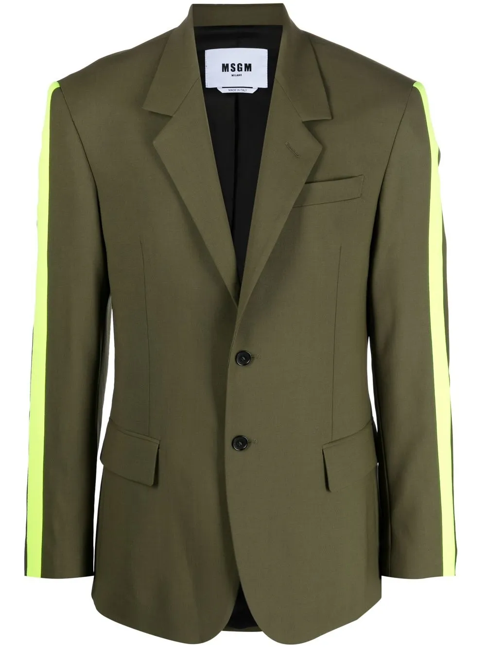 

MSGM stripe-detail blazer - Green