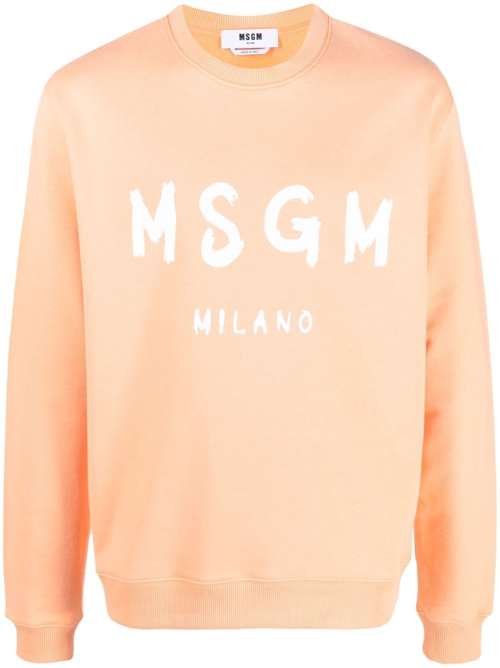 

MSGM logo print crew neck sweatshirt - Orange