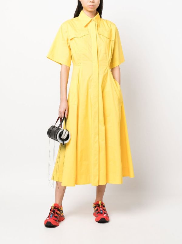 Midi short outlet sleeve shirt dress