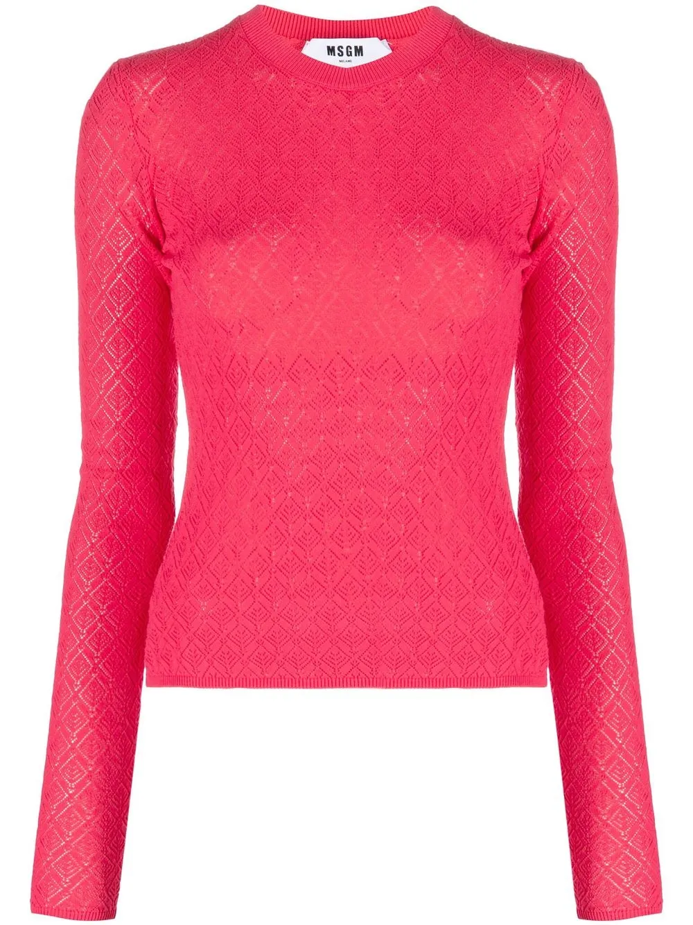 

MSGM abstract-pattern long-sleeve jumper - Pink