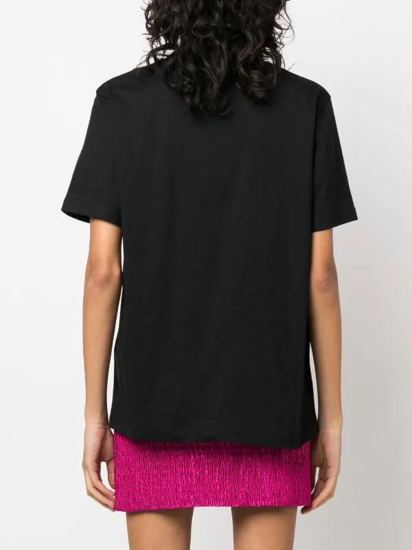 MSGM Logo Embroidered Jersey Ｔシャツ MSGM logo-embroidered Cotton T-shirt | Black | FARFETCH