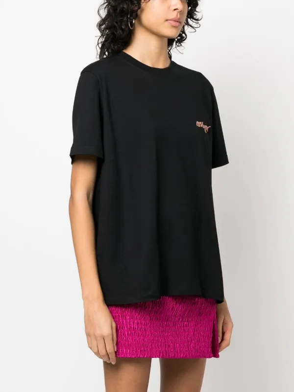 MSGM logo-embroidered Cotton T-shirt | Black | FARFETCH