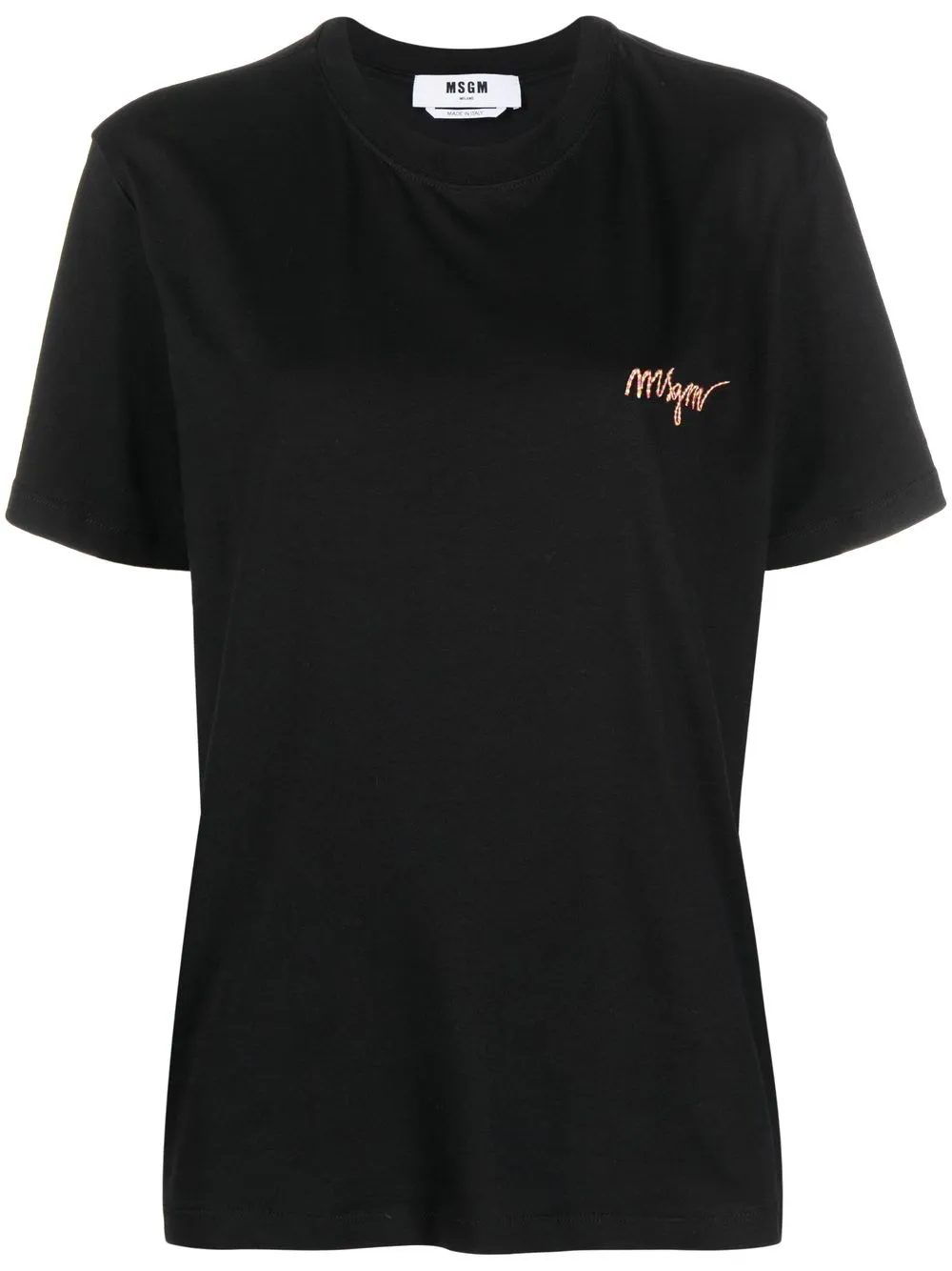 MSGM LOGO-EMBROIDERED COTTON T-SHIRT