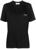 MSGM logo-embroidered cotton T-shirt - Black