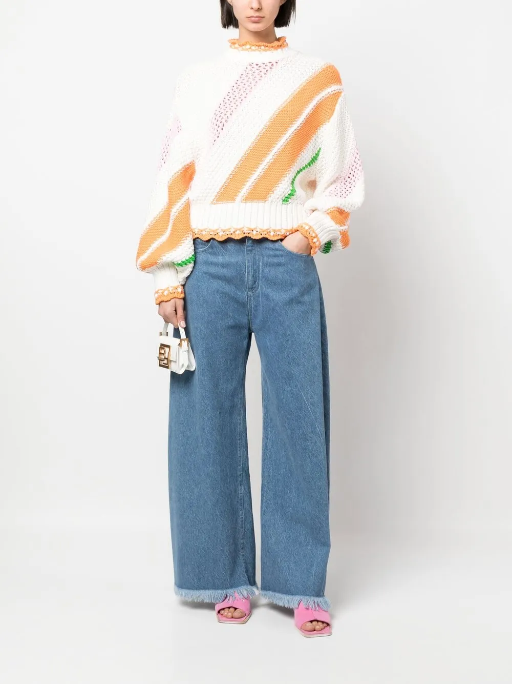 MSGM Grofgebreide trui - Beige