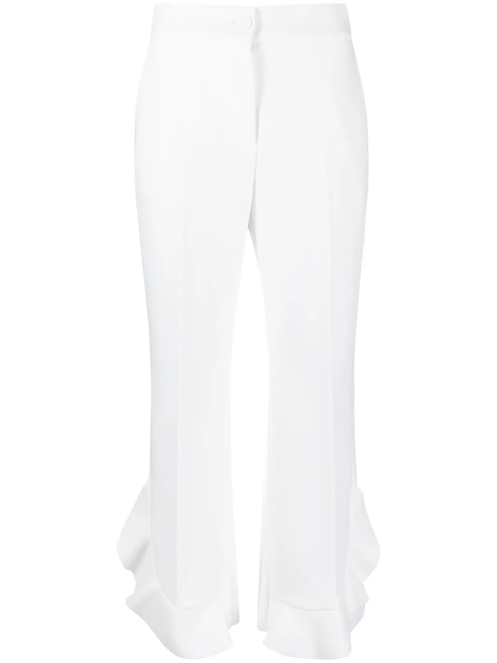 

MSGM pantalones capri con ribete acampanado - Blanco