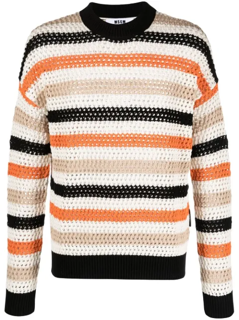 MSGM horizontal-stripe crew-neck sweater