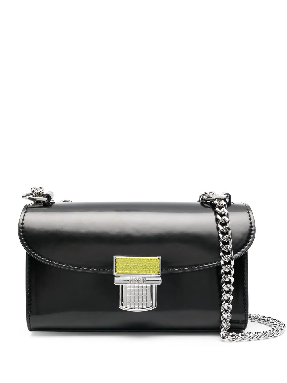 

MSGM polished-finish crossbody bag - Black