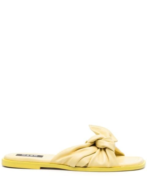 MSGM knot-detailing leather slippers