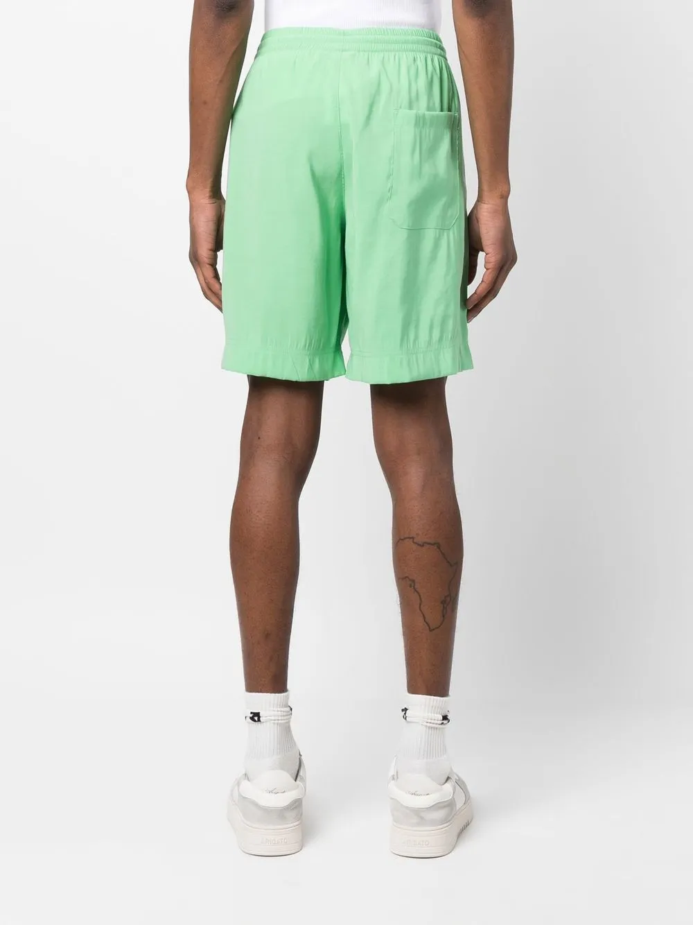 Msgm Elasticated-waistband Shorts In Green