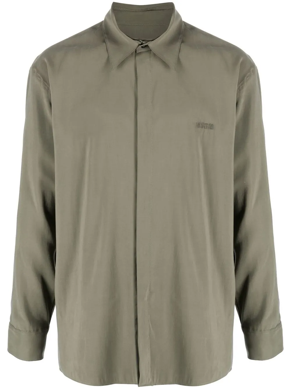 

MSGM camisa con logo bordado - Verde