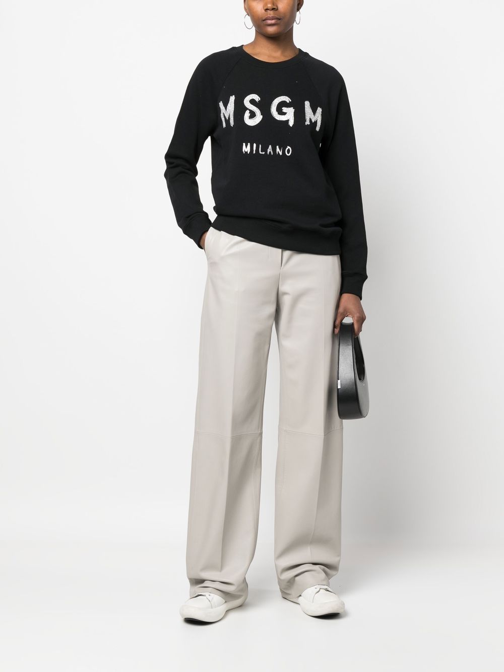 MSGM Sweater met logoprint - Zwart