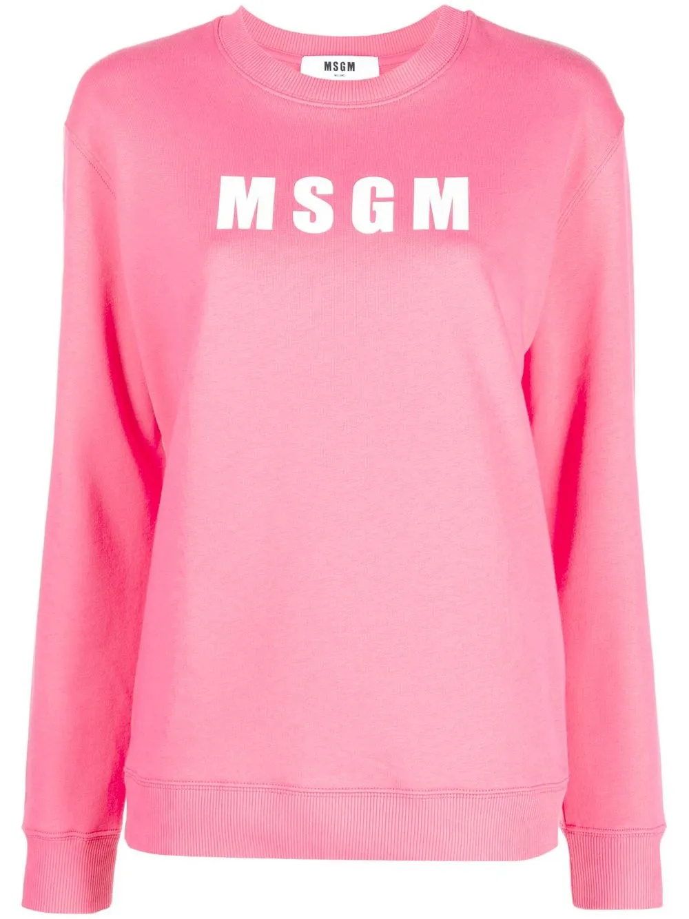 

MSGM logo print crew neck sweatshirt - Pink