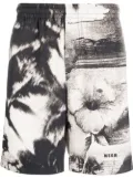 MSGM graphic-print track shorts - Black