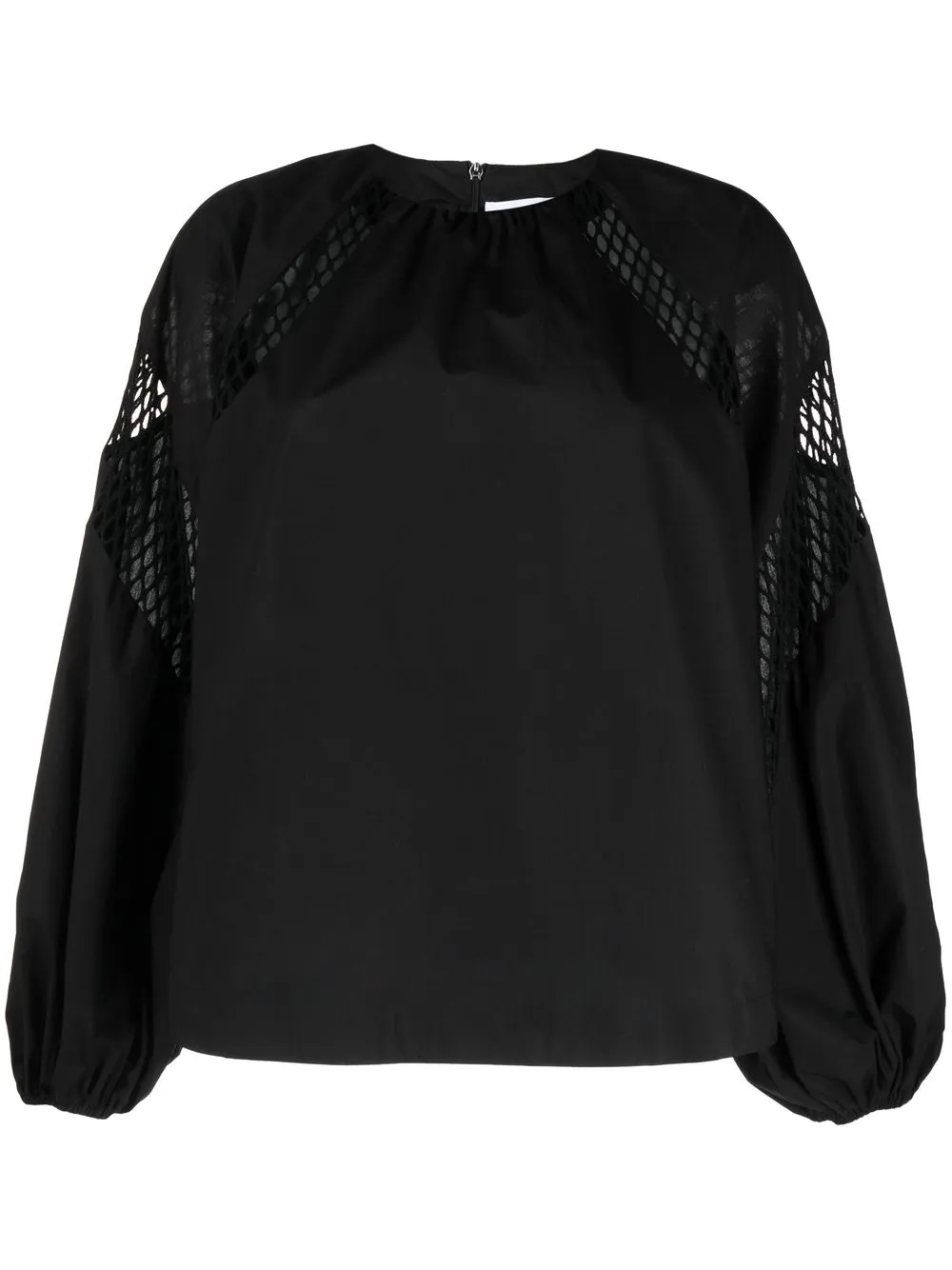 

MSGM panelled puff-sleeved top - Black