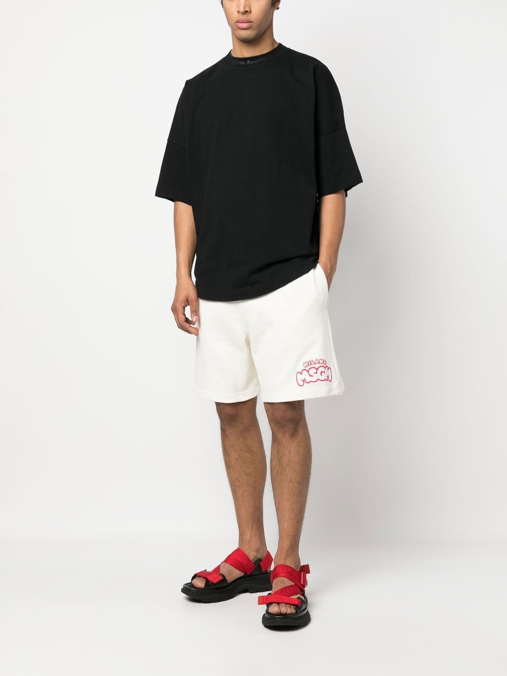 MSGM Trainingsshorts met geborduurd logo - Wit